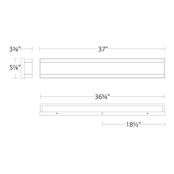 Repose 37in LED Bathroom Vanity Or Wall Light In 3500K Aluminum